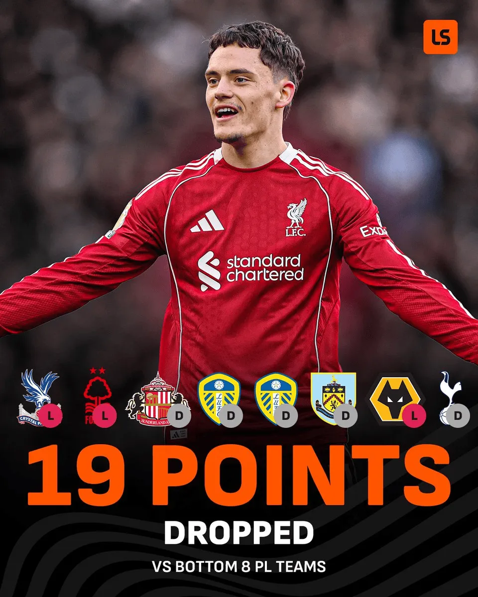 直播互动-扶贫！利物浦本赛季面对目前积分倒数前八球队累计丢达19分